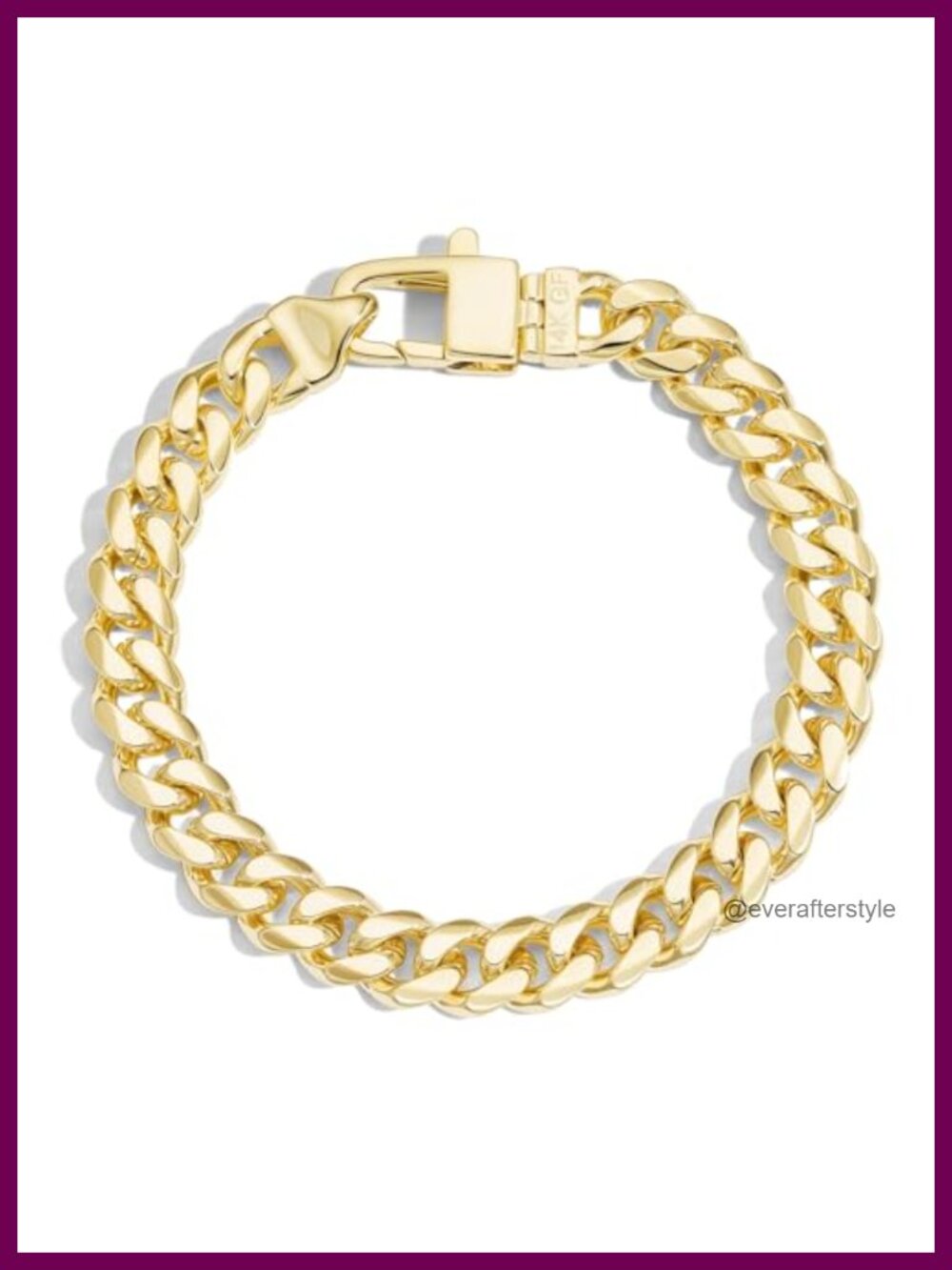 14k Gold Filled Miami Cuban Link Bracelet for Women Chunky Chain